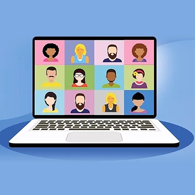 Webinaire sur un ordinateur portable